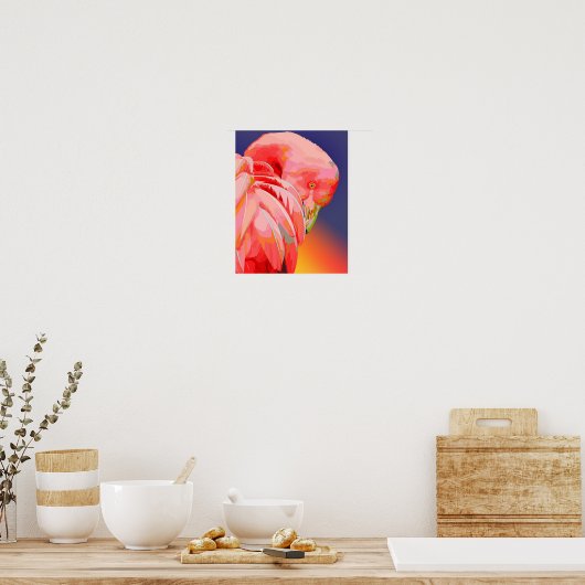 Flamingo sunset poster (Keuken)