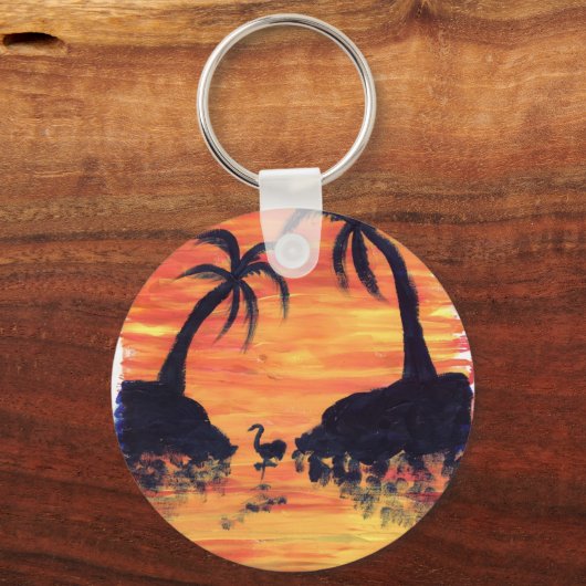 Flamingo Sunset Sleutelhanger (Voorkant)