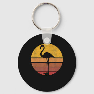 Flamingo Sunset Trendy Animal Silhouette Flamingo Sleutelhanger