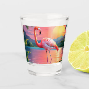 Flamingo Sunset Tropisch strand Shot Glas