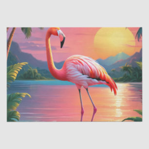 Flamingo Sunset Tropisch strand Tissuepapier
