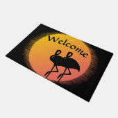 Flamingo Sunset Welcome Mat (Schuin)