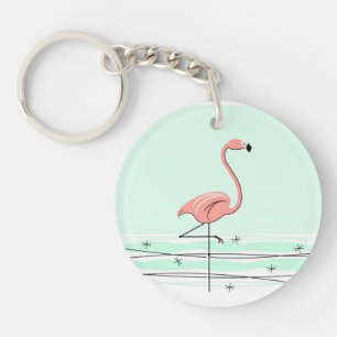 Flamingo Text back acrylic sleutelhanger green