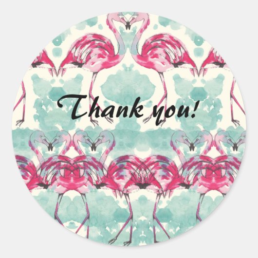 Flamingo Thank you sticker (Voorkant)