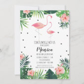 Flamingo thema Baby shower uitnodiging (Voorkant)