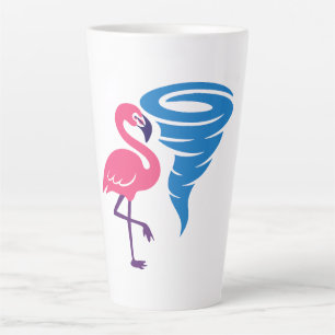 Flamingo Tornado Bold Moderne Grafische Kunst Latte Mok