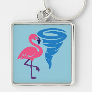 Flamingo Tornado Bold Moderne Grafische Kunst Sleutelhanger
