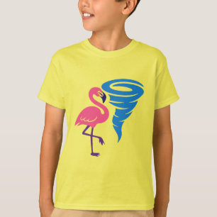 Flamingo Tornado Bold Moderne Grafische Kunst T-shirt