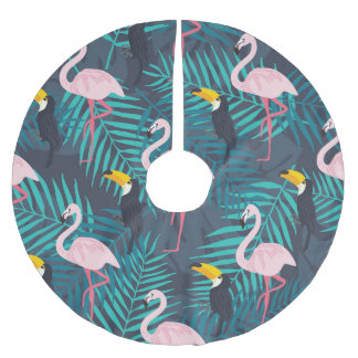 Flamingo, toucan: tropisch bladpatroon kerstboom rok