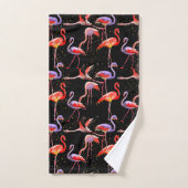 Flamingo Towel dat met Zwarte Achtergrond wordt ge Bad Handdoek (Handdoek)