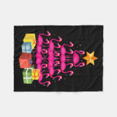 Flamingo Tree Funny Ugly Christmas Fleece Deken (Voorkant (Horizontaal))