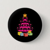 Flamingo Tree Funny Ugly Christmas Ronde Button 5,7 Cm (Voorkant)