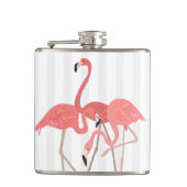 Flamingo Trio en strepen Heupfles (Voorkant)