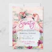 Flamingo tropical 70e anniversaire invitation (Devant)