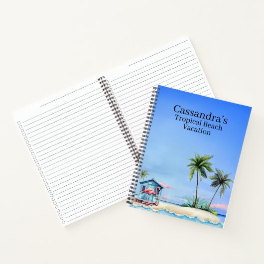 Flamingo Tropical Beach Travel Journal Notitieboek (Binnen)