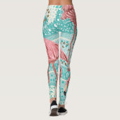 Flamingo Tropical:  bloembehang Leggings (Achterkant)