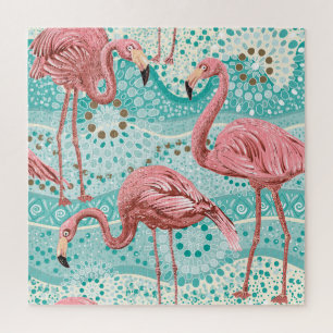 Flamingo Tropical: bloembehang Legpuzzel