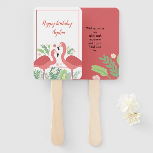 Flamingo Tropical Handwaaier (Voorkant en achterkant)