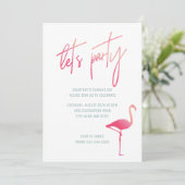 Flamingo tropical invitation rose et menthe de 30e (Debout devant)
