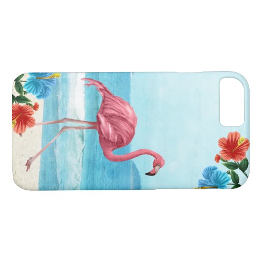 Flamingo Tropical iPhone Case Hoesje (Achterkant (Horizontaal))