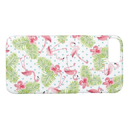 Flamingo Tropical iPhone Case Hoesje (Achterkant (Horizontaal))