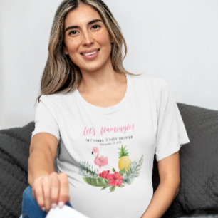Flamingo Tropical Is een meisje Baby shower T-shirt