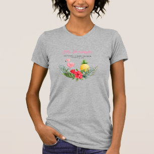 Flamingo Tropical Is een meisje Baby shower T-shirt