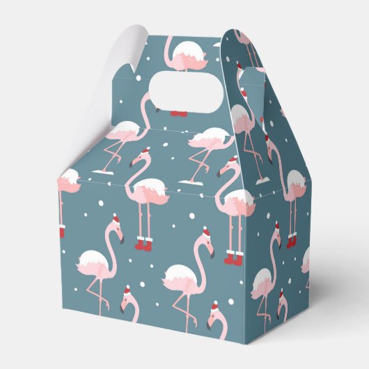 Flamingo Tropical Kerstmis Bedankdoosjes (Achterkant)