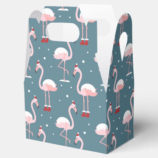 Flamingo Tropical Kerstmis Bedankdoosjes (Geopend)