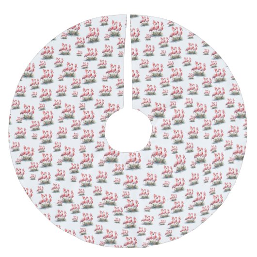 Flamingo Tropical Kerstmis Kerstboom Rok (Voorkant)