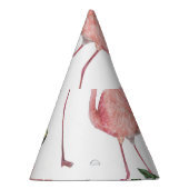 Flamingo Tropical Leaves Waterverf Feesthoedjes (Rechts)