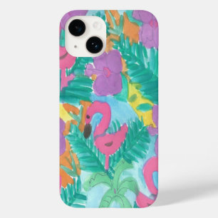 Flamingo Tropical Oerwoud Pattern Case-Mate iPhone 14 Hoesje