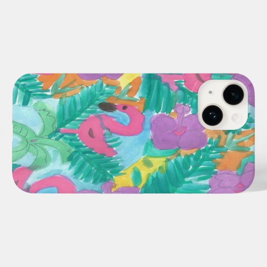 Flamingo Tropical Oerwoud Pattern Case-Mate iPhone Case (Achterkant (horizontaal))