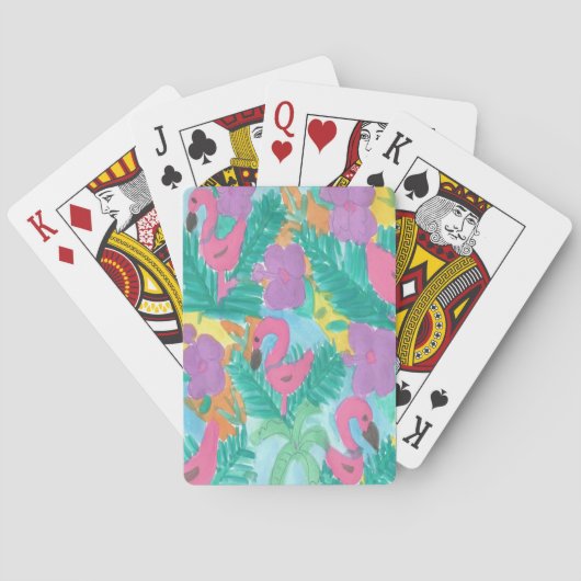 Flamingo Tropical Oerwoud Pattern Speelkaarten (Achterkant)