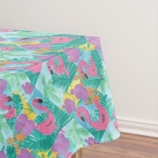 Flamingo Tropical Oerwoud Print Tafelkleed (Voorbeeld)