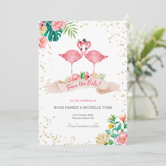 Flamingo Tropical Sla de datumkaart op Kaart (Staand voorkant)