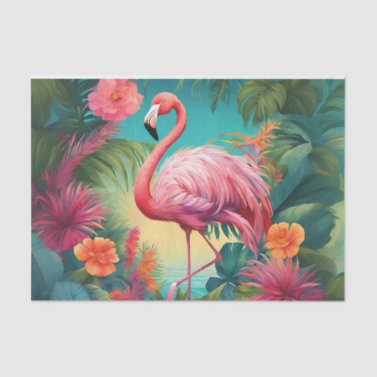 Flamingo Tropics Decoupage Tissue Paper Tissuepapier (Voorkant)