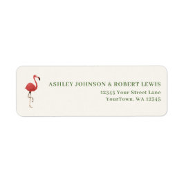 Flamingo Tropics Retro Wedding Return Address Etiket