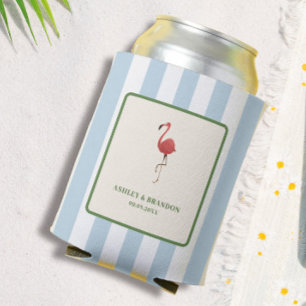 Flamingo Tropics Strand Kust Retro Bruiloft Blikjeskoeler