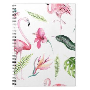 Flamingo Tropics Zomer Eiland Chic Hibiscus Roze Notitieboek