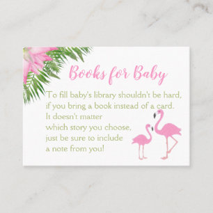 Flamingo Tropisch Baby shower Boek Aanvraag Kaart Plaatskaartje