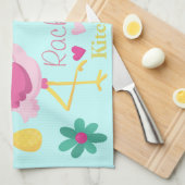 Flamingo Tropisch blauw en roze Theedoek (Quarter Fold)