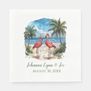 Flamingo Tropisch Eiland Strandfeest Servetten