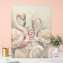 Flamingo Tropisch Monogram Bruiloft Bruidsfeest