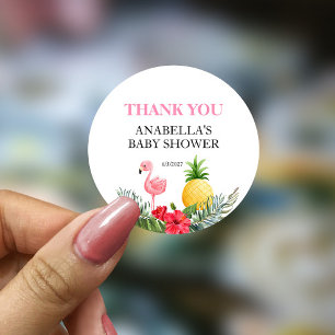 Flamingo Tropisch Roze Ronde Sticker