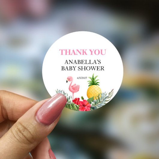 Flamingo Tropisch Roze Ronde Sticker