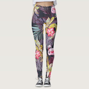 Flamingo Tropisch: Zomer Naadloos Patroon Leggings