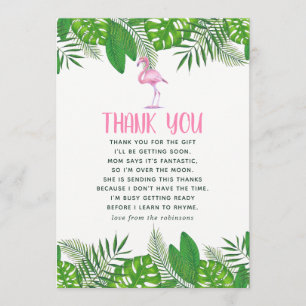 Flamingo Tropische Aquarel Baby Shower Bedankt