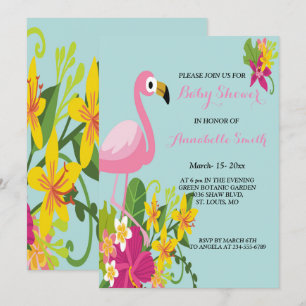 Flamingo Tropische baby shower Kaart