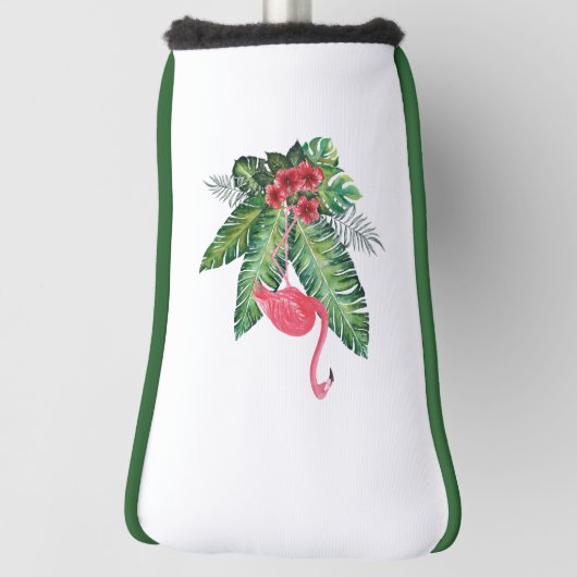 Flamingo tropische bladeren putter golfheadcover (Draai 90)